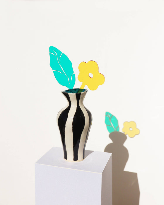 Small Poppy Flower Stem: See-thru Yellow