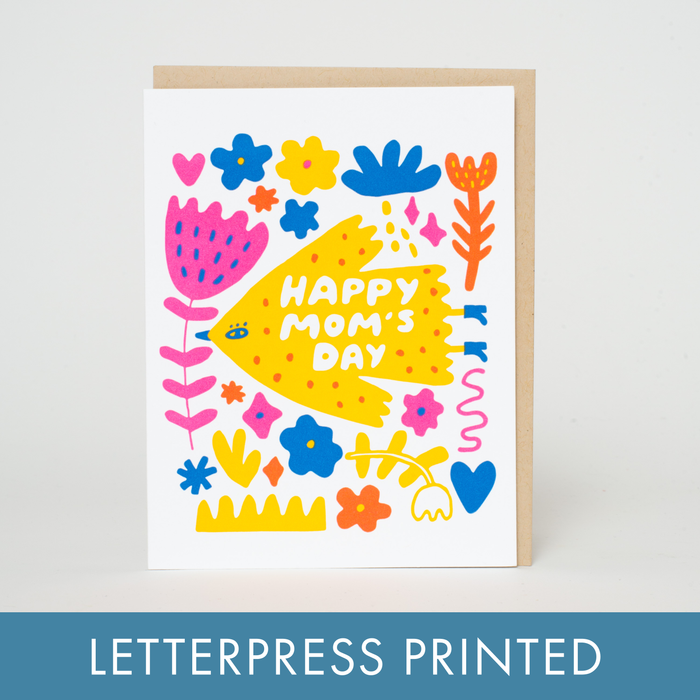 Mother's Day Bird Letterpress Greeting Card by Suzy Ultman: Paper tab