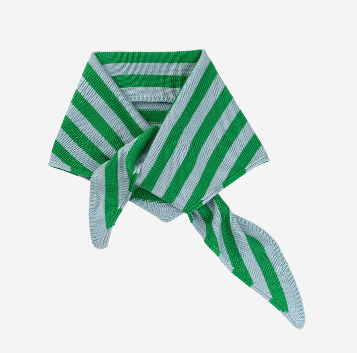 Simple Stripe Triangle Scarf: Lilac Denim