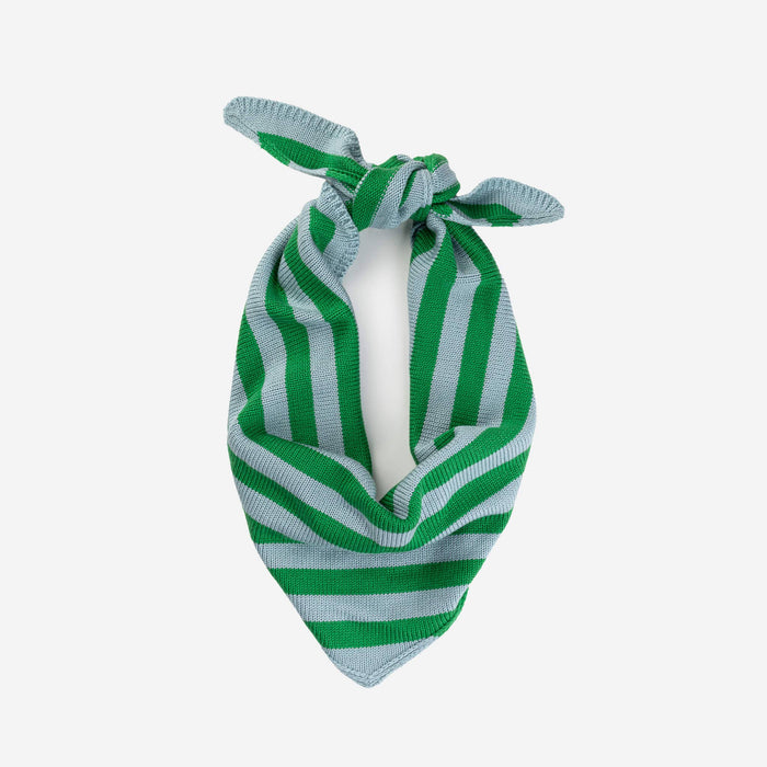 Simple Stripe Triangle Scarf: Lilac Denim