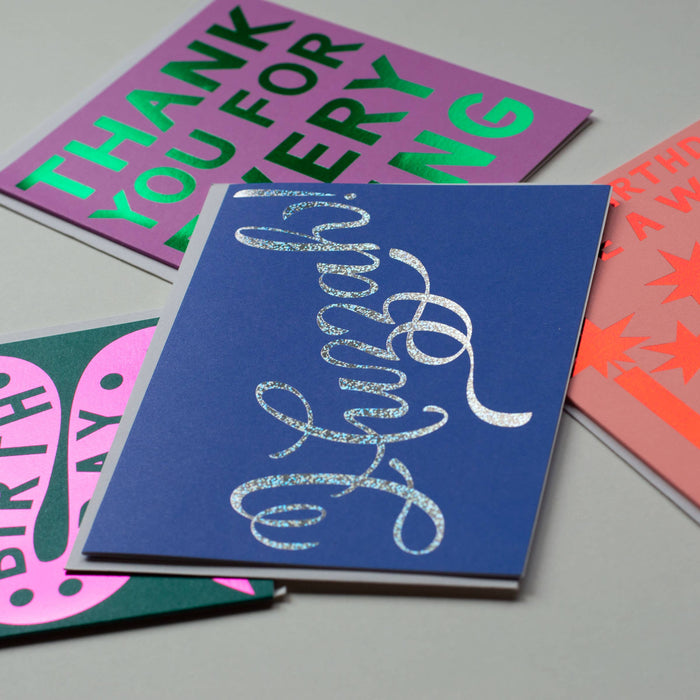 Glitter Foil Huzzah Note Card