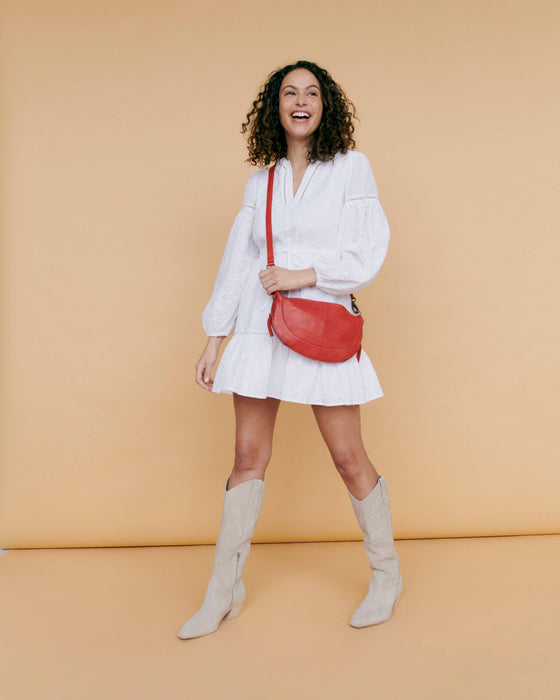 Crosby Handcrafted Leather Sling/Crossbody Bags: Indigo