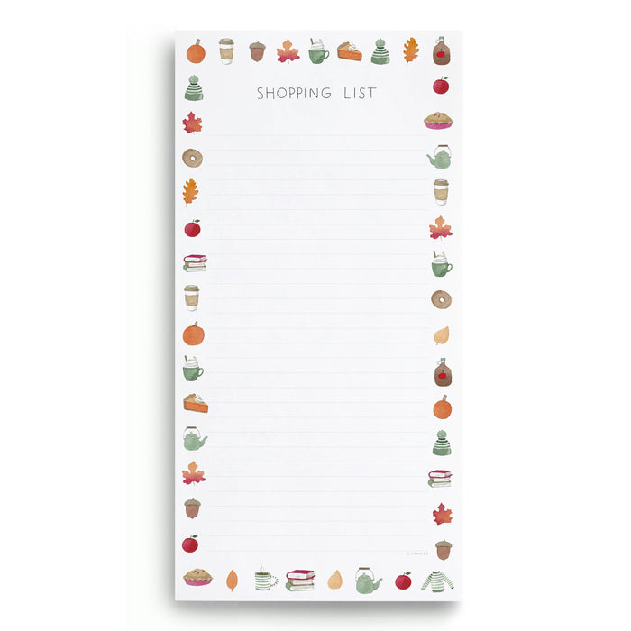 Crisp & Cozy Market Notepad | Fall Shopping List