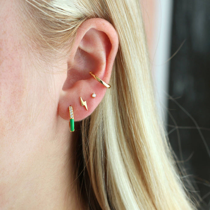Lightning Bolt Stud Earrings 18K Gold Vermeil | Sterling Silver Nickel Free Hypoallergenic Ships from CA: 18K Gold Vermeil