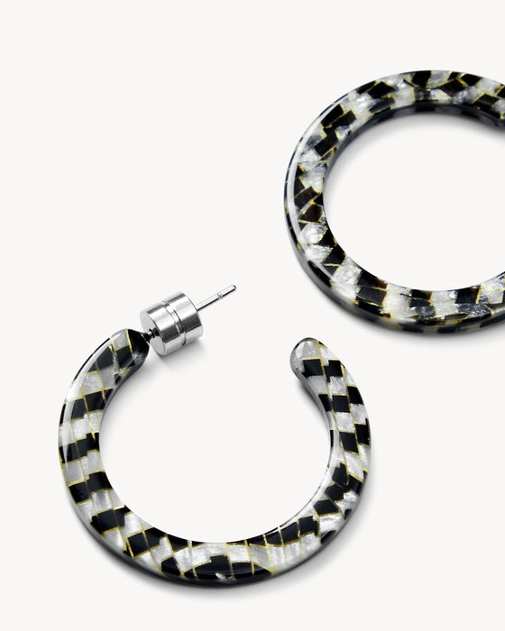 Mini Hoops in Perle Noir
