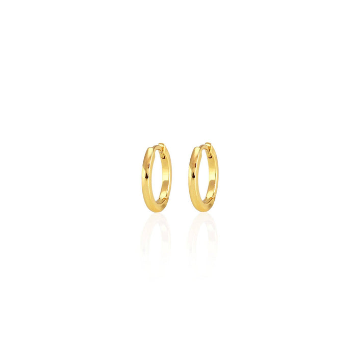 Classic 12mm Hinged Huggie Hoop Earrings: 18K Gold Vermeil