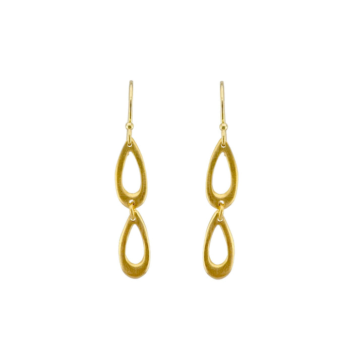 Tiny double leaf earrings: Silver