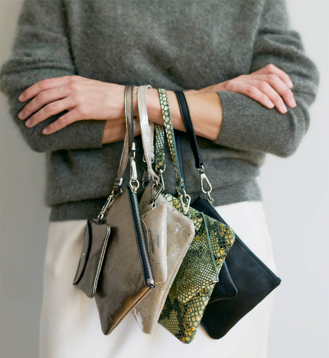 Handcrafted Leather Poetry Pouches: Sky Blue