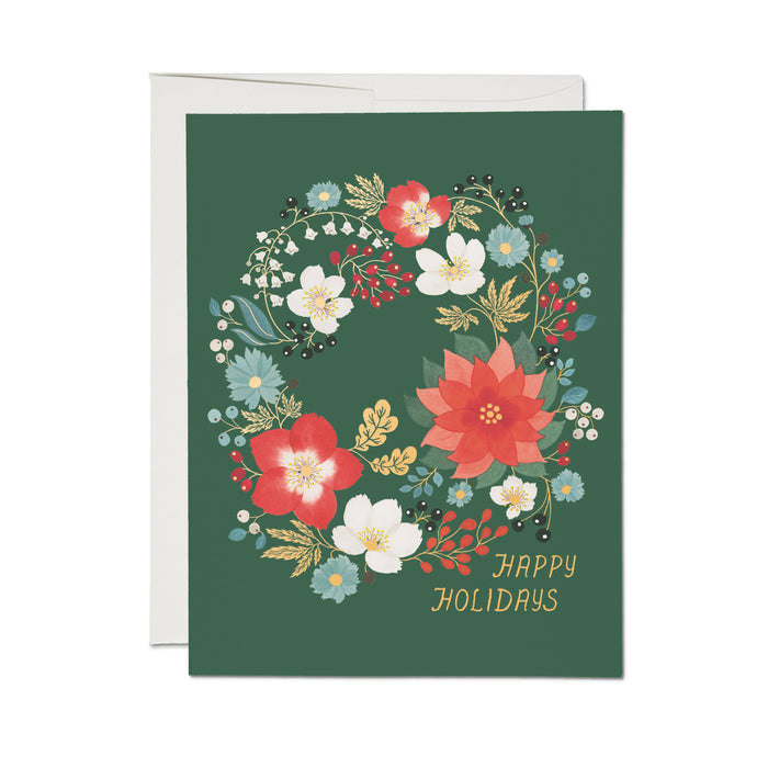 Holiday Wreath greeting card: Single