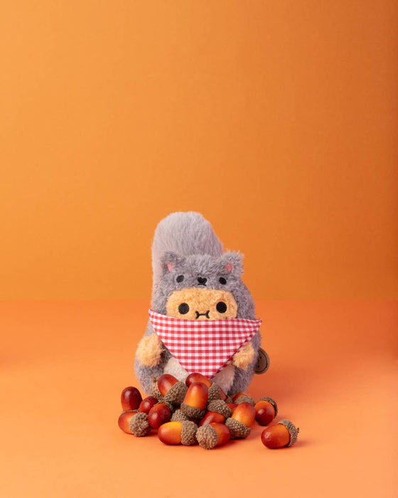Mini sitting plush toy - Grey squirrel Ricespud