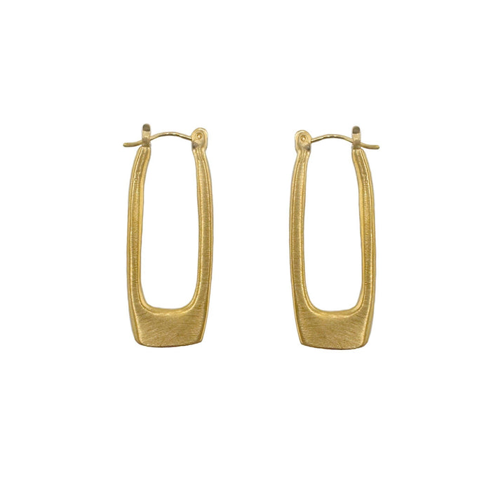 Medium rectangle hoops earrings: Silver