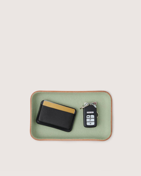 Kawabon Leather/Merino Wool Small Tray-Aloe