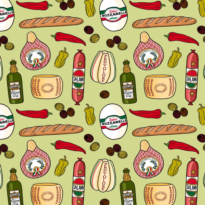 Italian Meats & Cheeses Christmas Wrapping Paper Roll