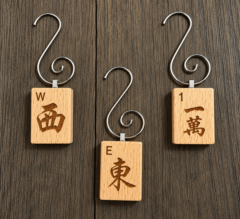 Genuine Mah Jong Tile Ornament: Jewish Themed