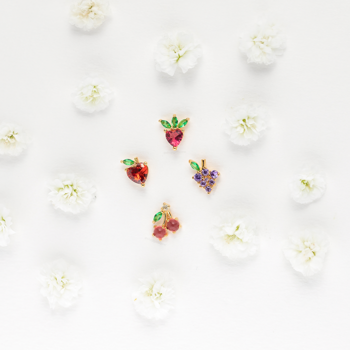 Fruit Basket Stud Set: Gold