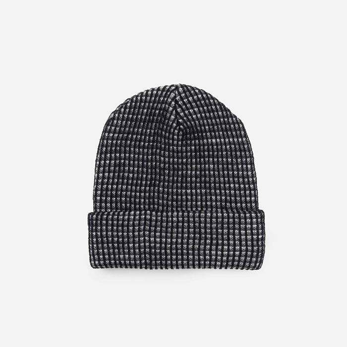 Simple Grid Knit Beanie: Indigo