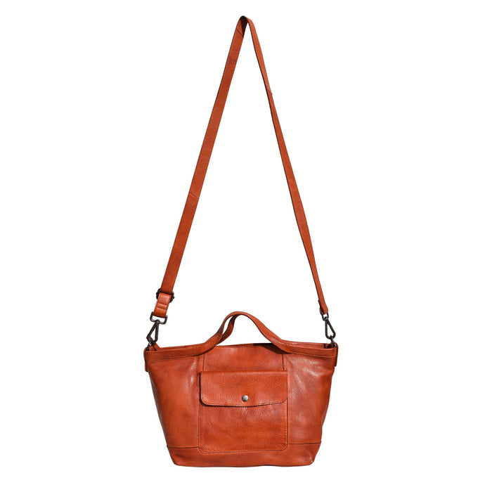 Claire Handcrafted Leather Tote/Crossbody Bags: Brown