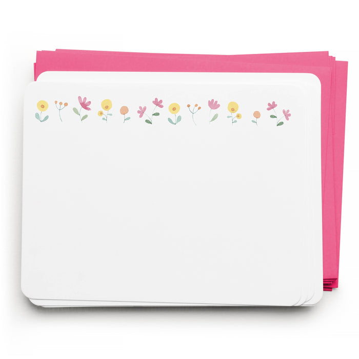Spring Flowers Flat Note Set