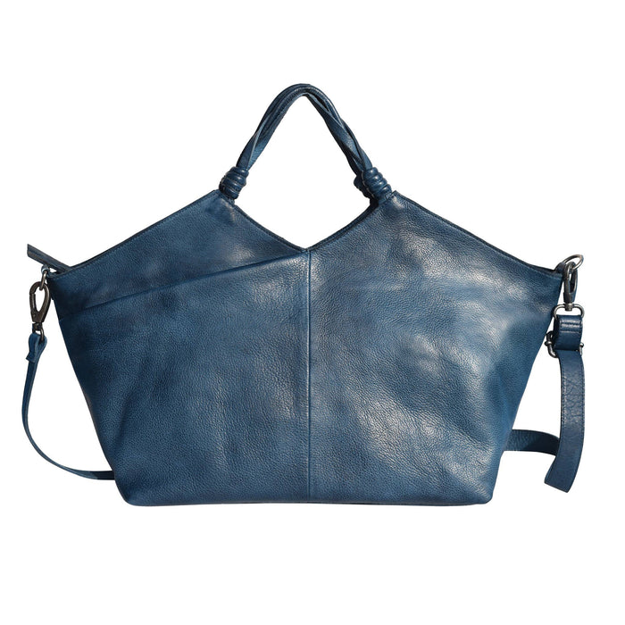 Nelly Handcrafted Leather Tote/Crossbody Bags: Orange