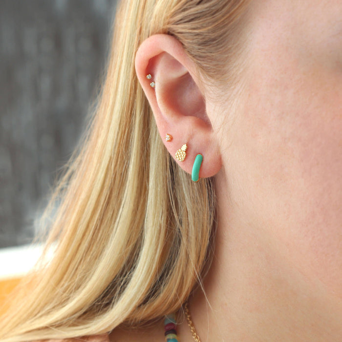 Enamel Huggie Hoop Earrings 18K Gold Vermeil | Sterling Silver 12mm Hoops Multiple Colors Hinge Closure Nickel Free Hypoallergenic Ships from CA : 18K Gold Vermeil / Aubergine