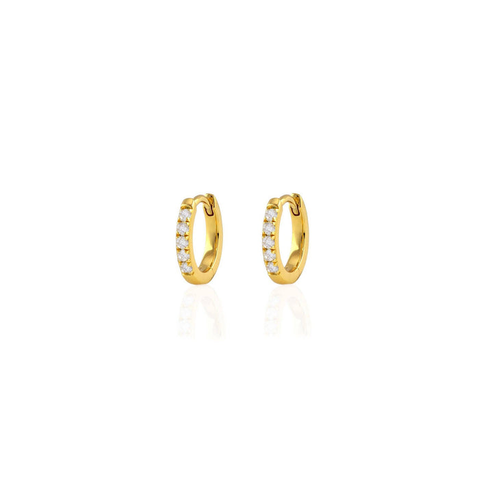 Crystal Huggie Hoop Earrings: Sterling Silver / Crystal