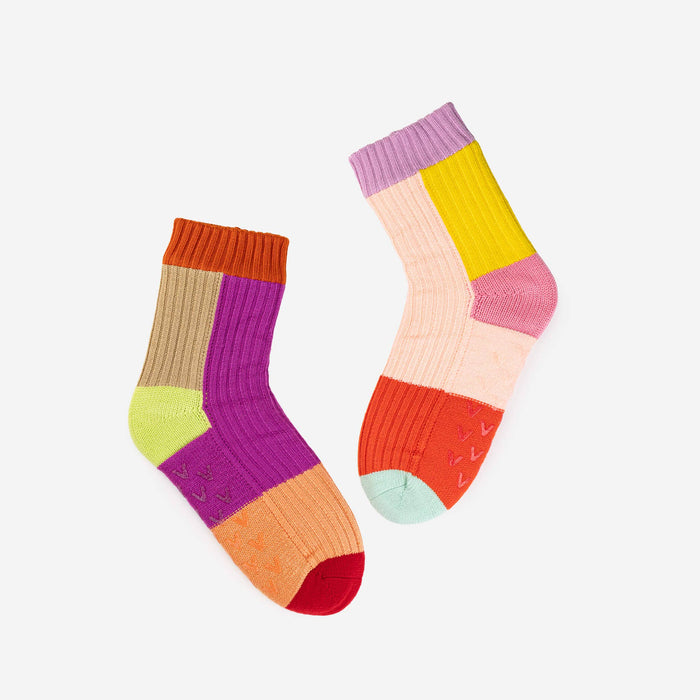 Mismatch House Socks: Pink / S/M - W 6-9<br>M 5-7.5