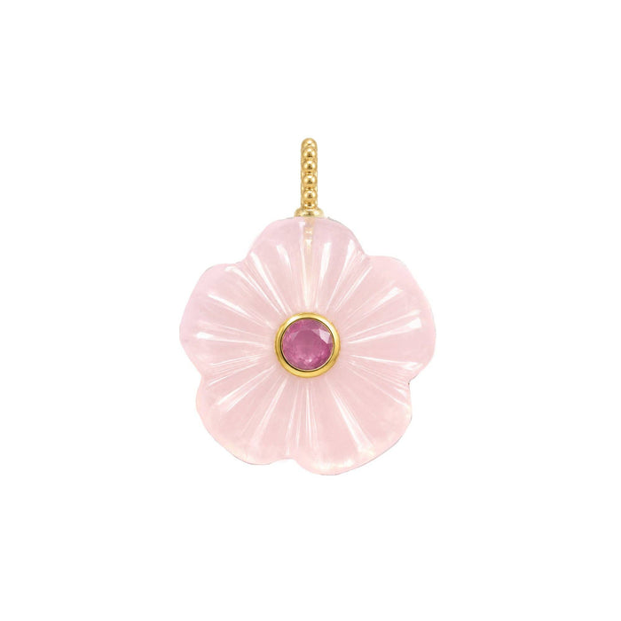 Flower Gemstone Pendant With Topaz: Moonstone