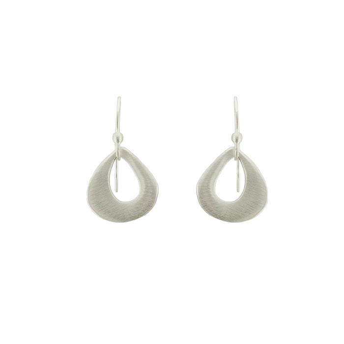Small open drop earrings: Silver