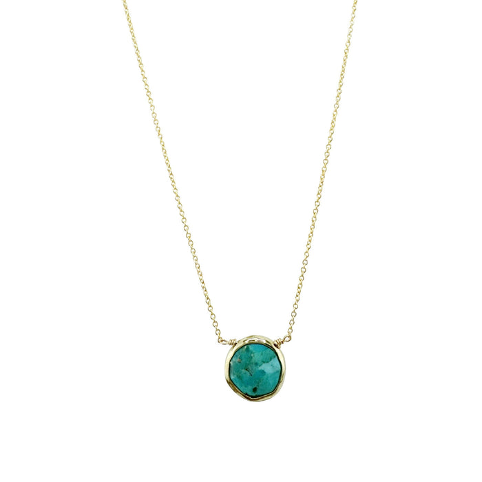 Turquoise circles necklace: Vermeil