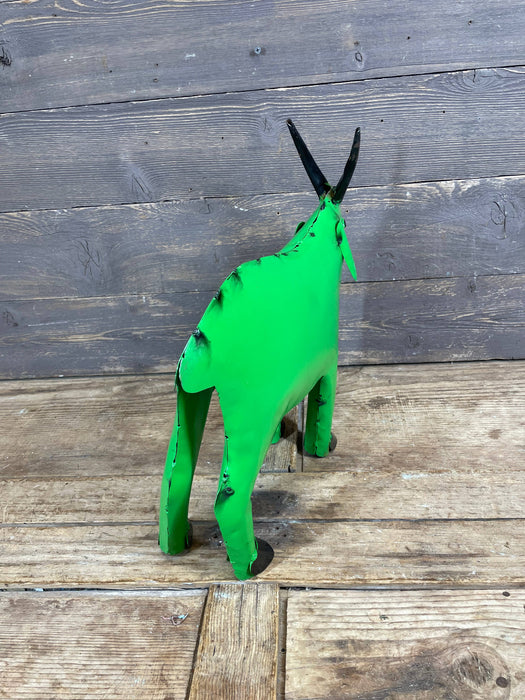 Fiesta Goat-Colorful-Metal-Garden Yard Art-Small-6Wx15Lx14H : Turquoise