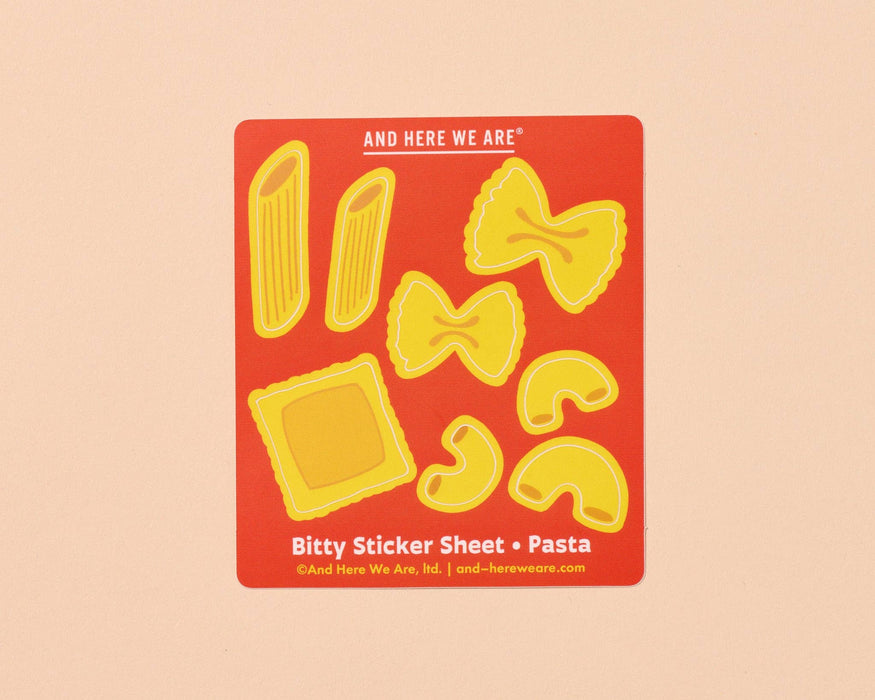 Bitty Vinyl Sticker Sheet—Pasta & Noodle (8 little stickers)