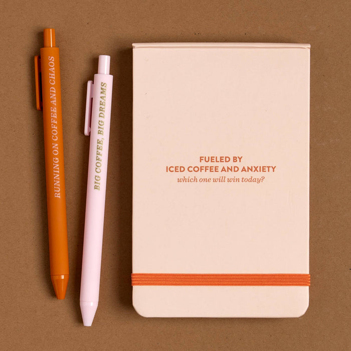 Fueled by Iced Coffee & Anxiety Lined Pocket Notepad