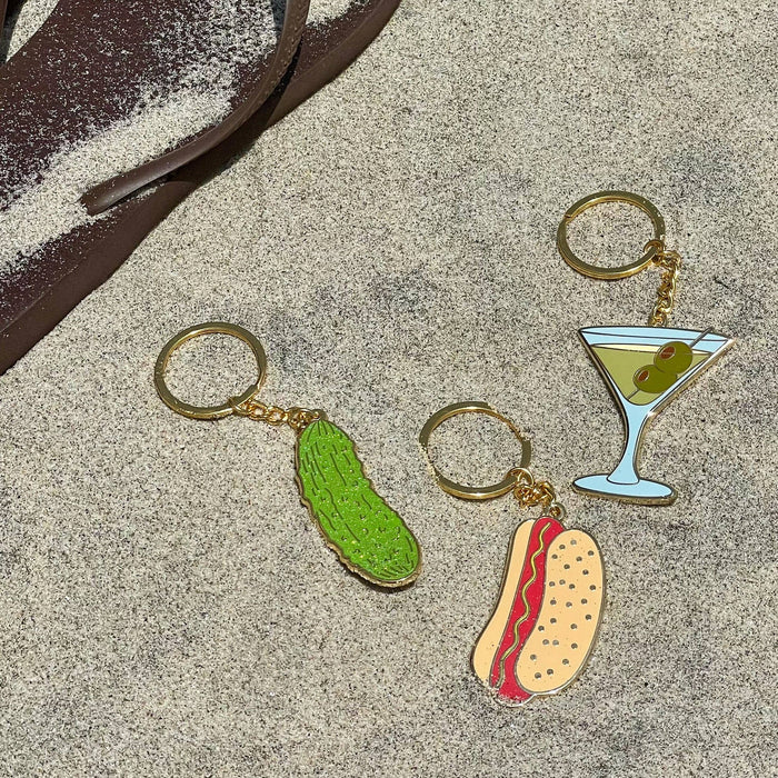 Martini Enamel Bag Charm & Keychain
