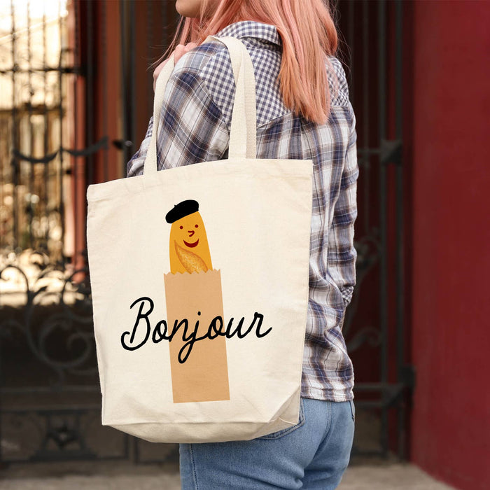 Bonjour Baguette French Bread Tote Bag