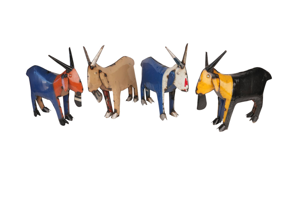 Recycled  Metal Goat-WH-16x14H-Yard Art-Garden Decor-Small