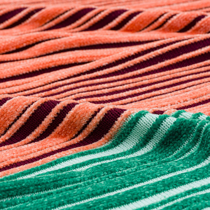 Retro Chenille Throw: Teal Lilac