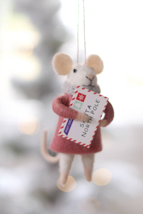 Letter to Santa Lucy Mouse Holiday Ornament