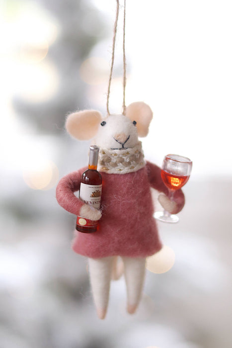 Merlot Millie Mouse Holiday Ornament