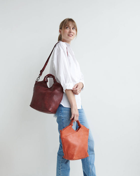 Nash Handcrafted Leather Tote/Crossbody Bags: Oxblood