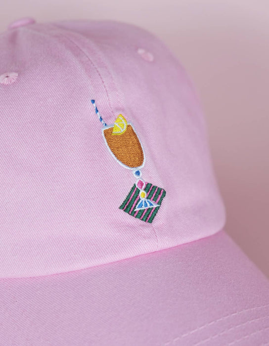 Embroidered Hat | Aperol Spritz Cocktail, Pink Color