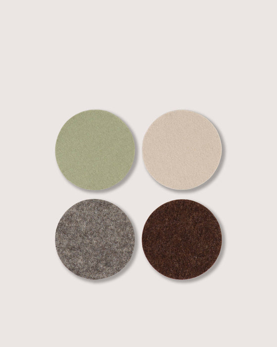 Bierfilzl Merino Wool Round Coaster Multi 4 Pack - Hearth