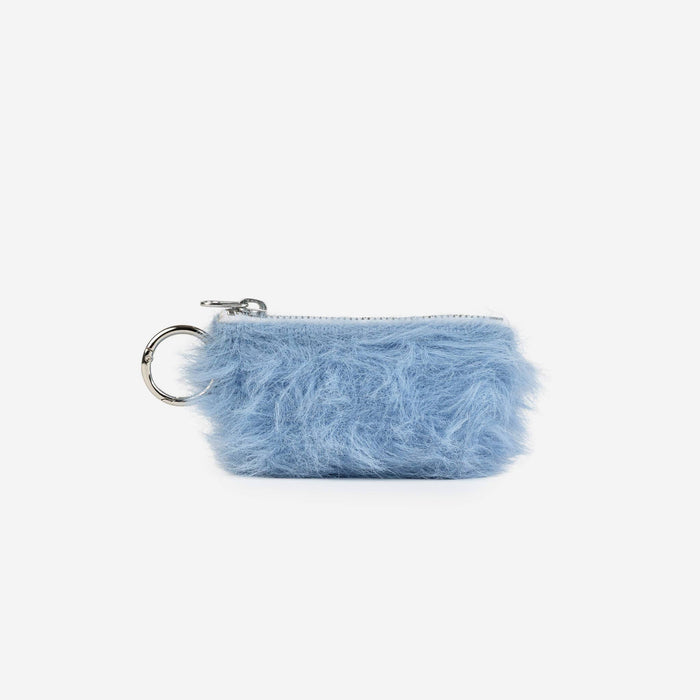 Faux Fur Pouch Bag Charm: Periwinkle