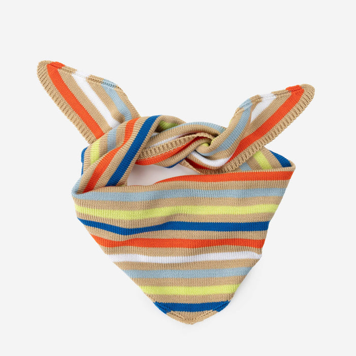 Color Stripe Triangle Scarf: Sand