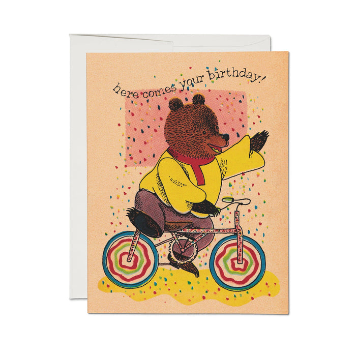 Richard Scarry Cycling Bear greeting card: Single