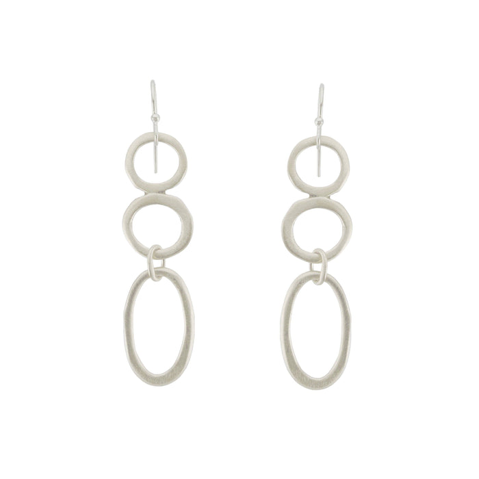 Circles & oval earrings: Silver