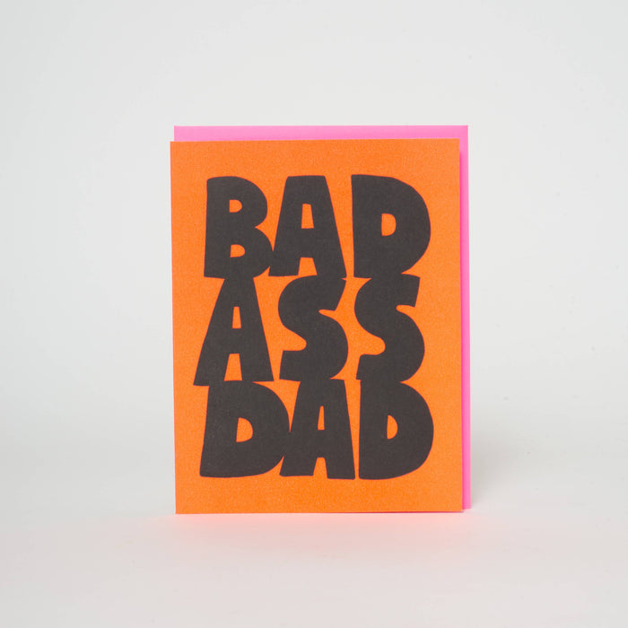 Bad Ass Dad Father's Day Letterpress Card by Ashkahn: Paper tab