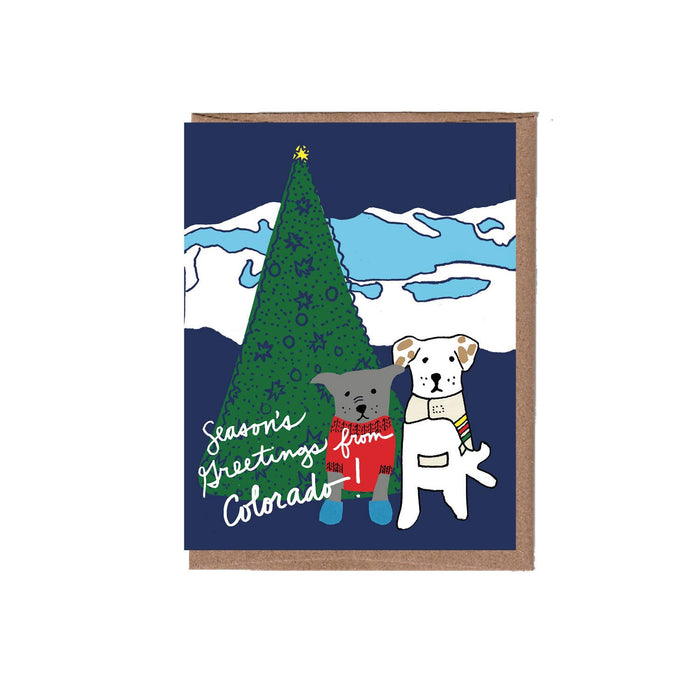 Dogs in the City/State Christmas Greeting Card - Box of 8: Chicago