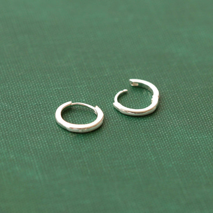 Classic 12mm Hinged Huggie Hoop Earrings: 18K Gold Vermeil