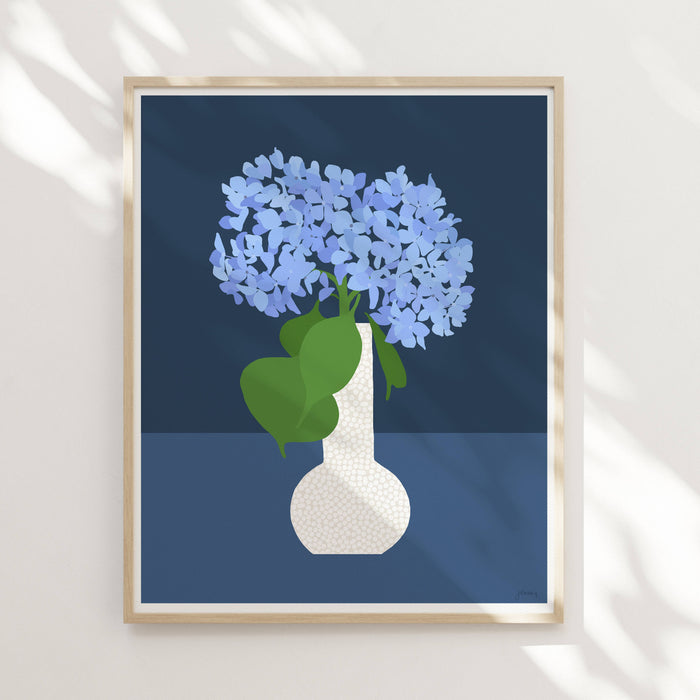 Hydrangea Still Life Art Print. Signed. Unframed. 240818: 11 x 14 Unframed
