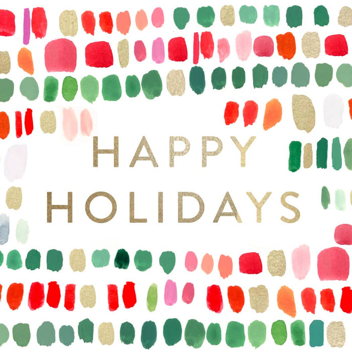 6 Pack Happy Holidays Paint Strokes *gold foil